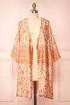 Serenite Pink Paisley Pattern Short Kimono | Boutique 1861  open view