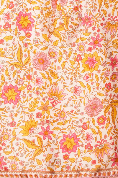 Serenite Pink Paisley Pattern Short Kimono | Boutique 1861  fabric