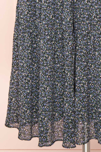 Sergia Short Sleeve Floral Tiered Midi Dress | La petite garçonne details
