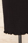Serpa Black Fitted Ruched Dress with Ruffles | La petite garçonne bottom