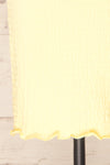 Serpa Yellow Fitted Ruched Dress with Ruffles | La petite garçonne bottom