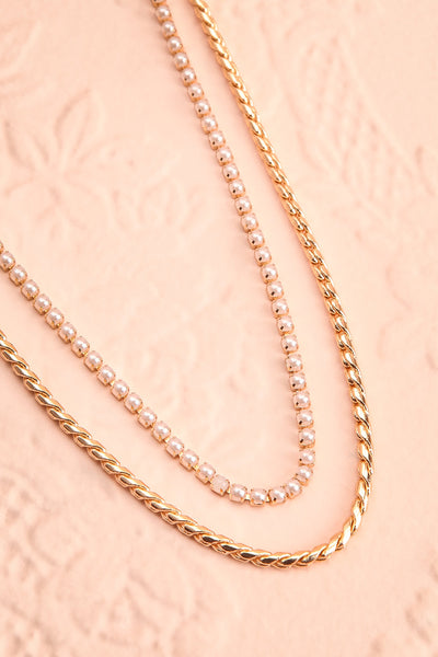 Serpens Or Layered Necklace w/ Pearls | Boutique 1861 flat
