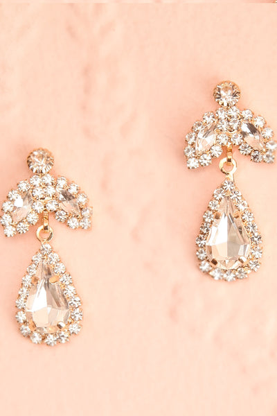 Alinae Gold Crystal Earrings & Necklace Set | Boutique 1861 close-up