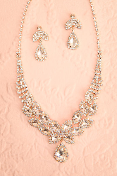 Alinae Gold Crystal Earrings & Necklace Set | Boutique 1861 group