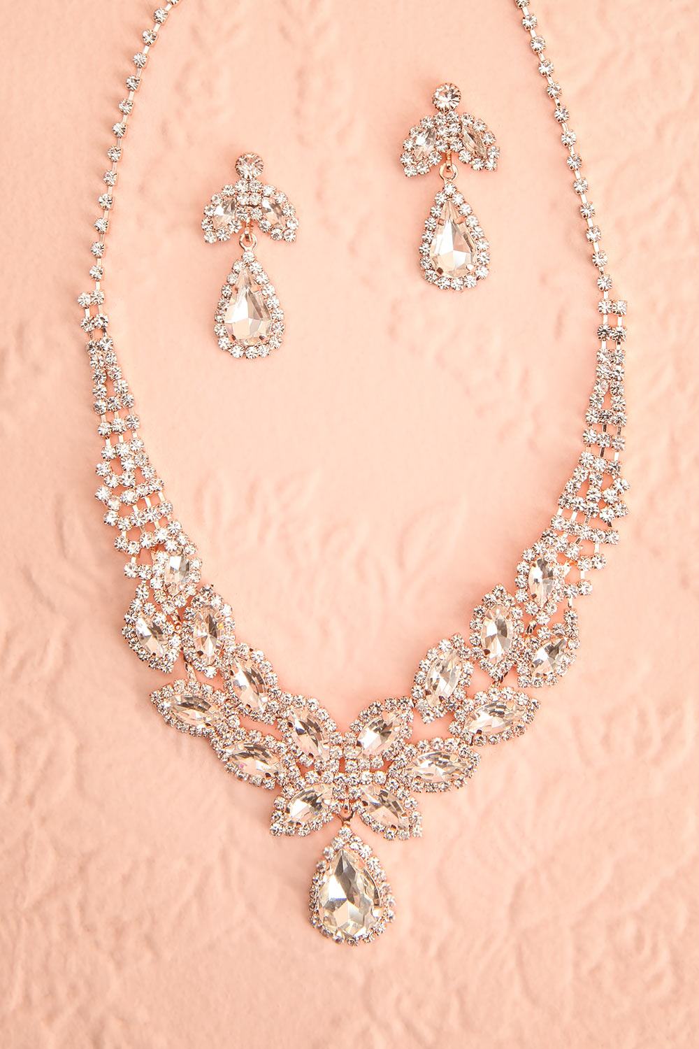Alinae Rosegold Crystal Earrings & Necklace Set | Boutique 1861 group
