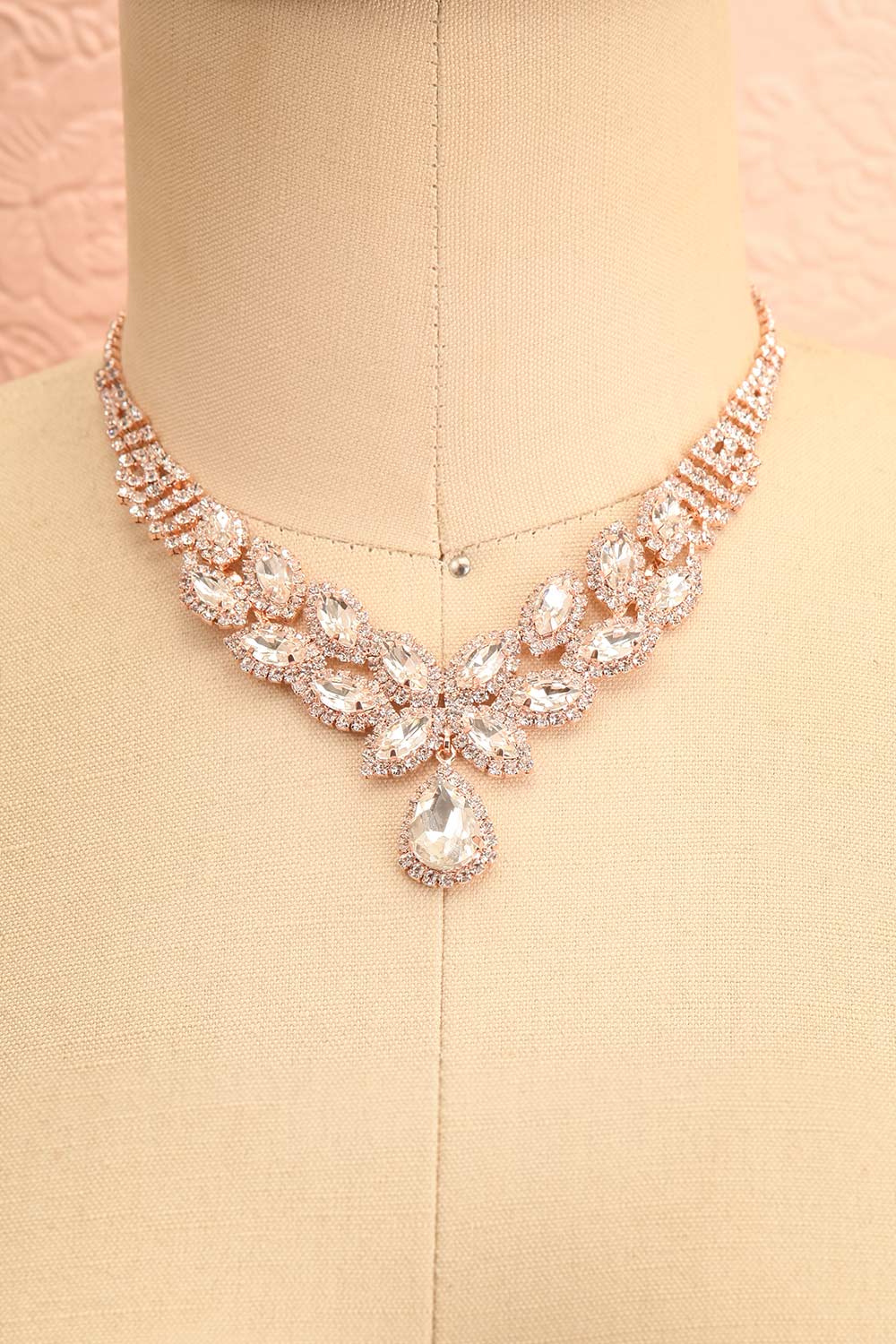 Alinae Rosegold Crystal Earrings & Necklace Set | Boutique 1861