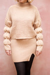 Set Altrocanto Beige Sweater & Skirt | La petite garçonne model