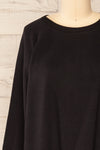 Set Brie Black Sweater and Lounge Pants | La petite garçonne top front close-up