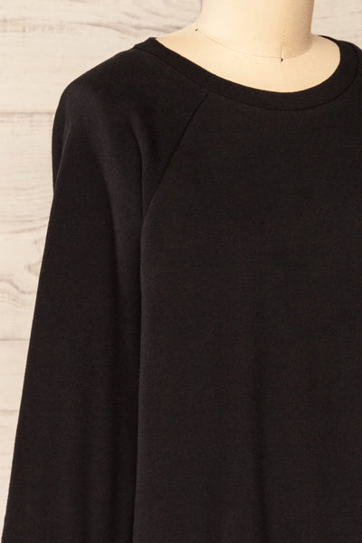 Set Brie Black Sweater and Lounge Pants | La petite garçonne top side close-up