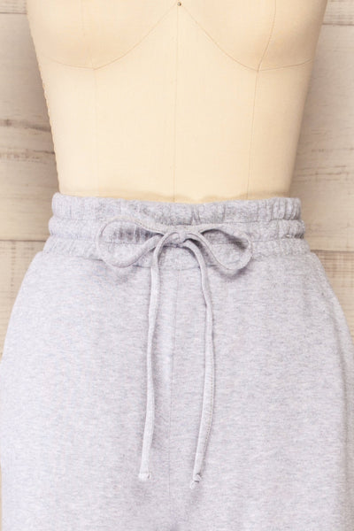 Set Brie Grey Sweater and Lounge Pants | La petite garçonne front close-up