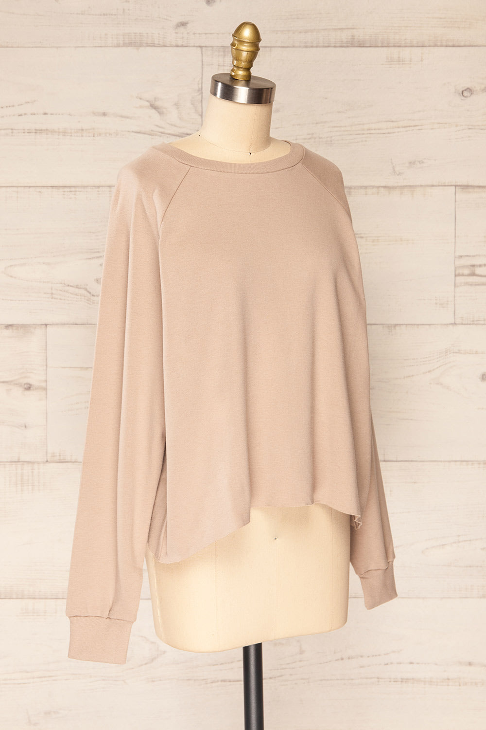 Set Brie Mocha Taupe Sweater and Lounge Pants | La petite garçonne  top side view 