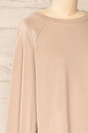 Set Brie Mocha Taupe Sweater and Lounge Pants | La petite garçonne  top side close-up