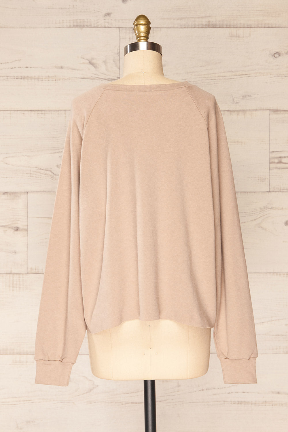 Set Brie Mocha Taupe Sweater and Lounge Pants | La petite garçonne  top back view 