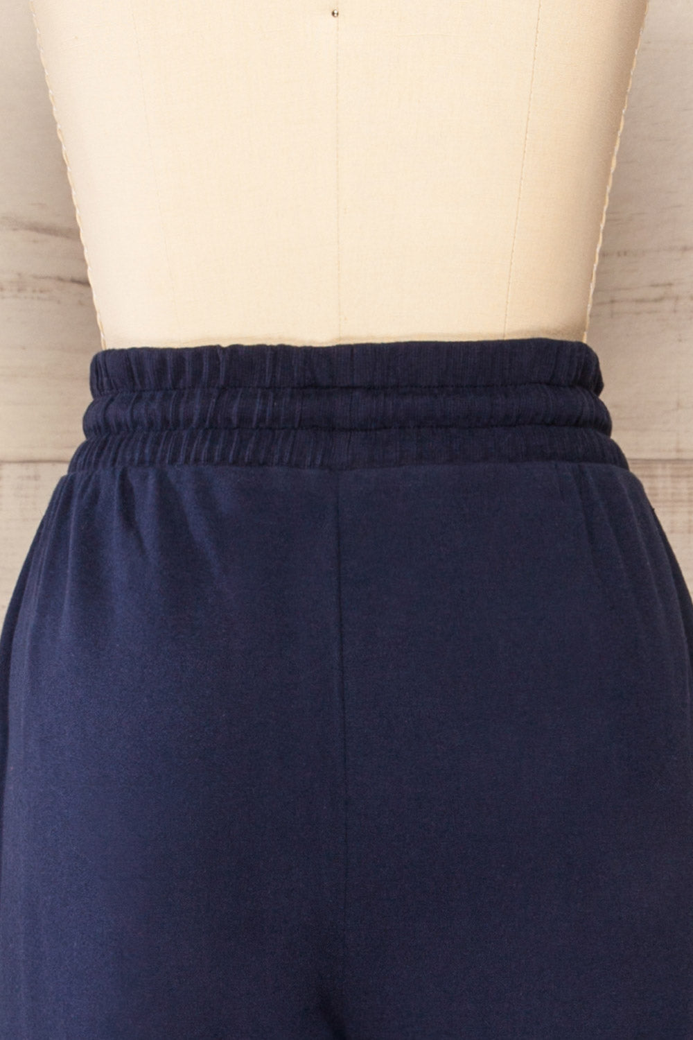 Set Brie Navy Sweater and Lounge Pants | La petite garçonne back close-up