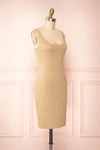 Set Cilia Beige Cardigan & Fitted Midi Dress | Boutique 1861 side view