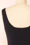 Set Cilia Black Cardigan & Fitted Midi Dress | Boutique 1861  back close-up