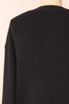 Set Cilia Black Cardigan & Fitted Midi Dress | Boutique 1861 top back close-up