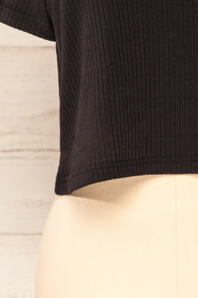 Set Dignes Black Ribbed T-Shirt & Shorts | La petite garçonne  top bottom