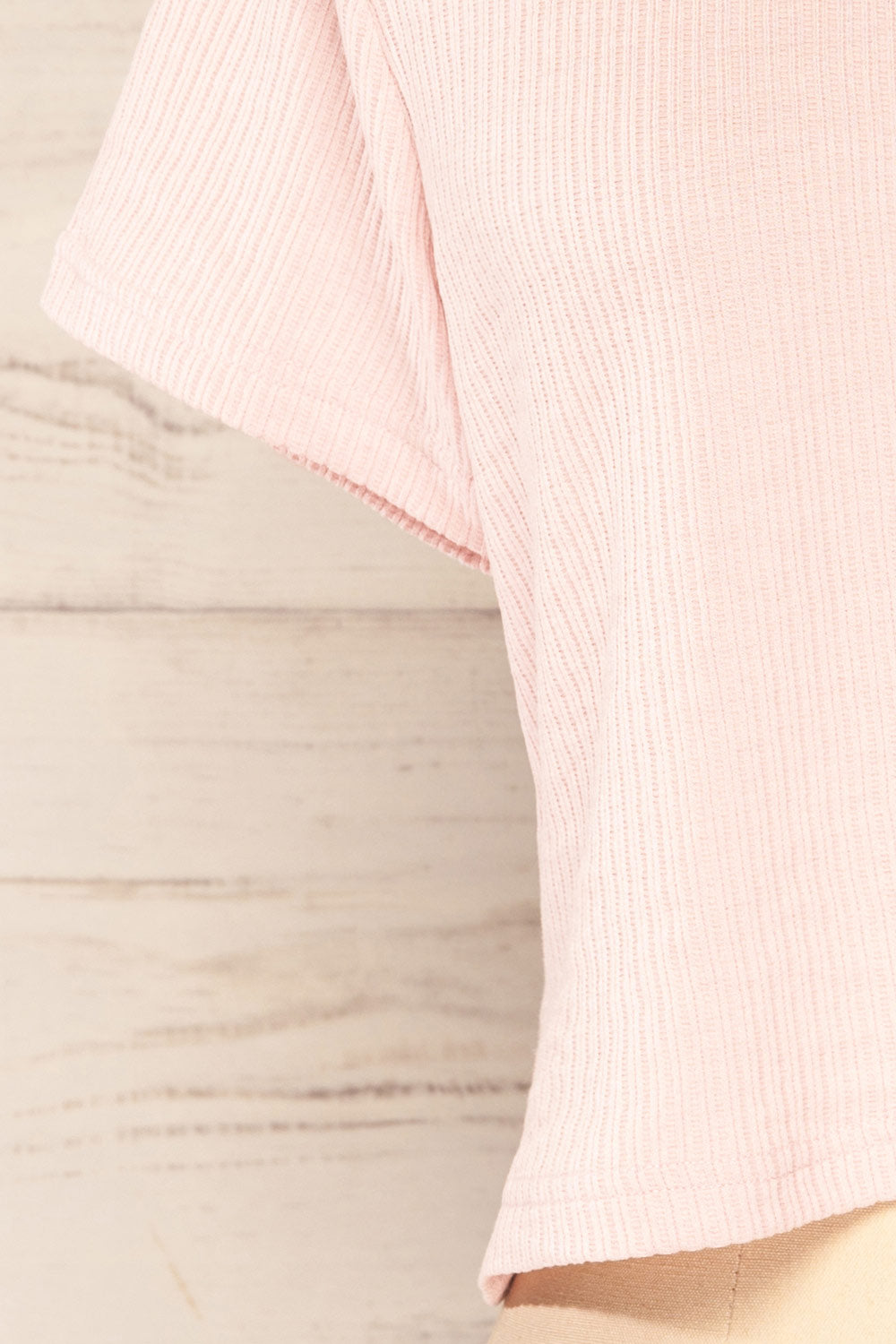 Set Dignes Pink Ribbed T-Shirt & Shorts | La petite garçonne details