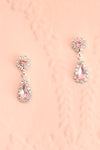 Erable Pink Crystal Earrings & Necklace Set | Boutique 1861 close-up