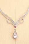 Erable Pink Crystal Earrings & Necklace Set | Boutique 1861 detail close-up