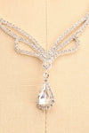 Erable Argente Silver Crystal Earrings & Necklace Set | Boutique 1861 mannequin close-up