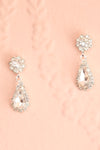 Erable Argente Silver Crystal Earrings & Necklace Set | Boutique 1861 close-up