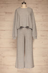 Set Flauro Grey Crop Top & Pants | La petite garçonne front view