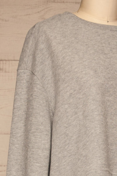 Set Flauro Grey Crop Top & Pants | La petite garçonne side close-up