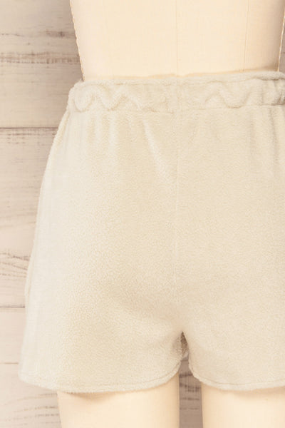 Set Jesen Beige Long Sleeve Top & Shorts | La petite garçonne back close up shorts