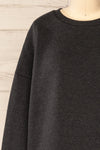 Set Laryk Dark Charcoal Sweater & Joggers | La Petite Garçonne top front close-up