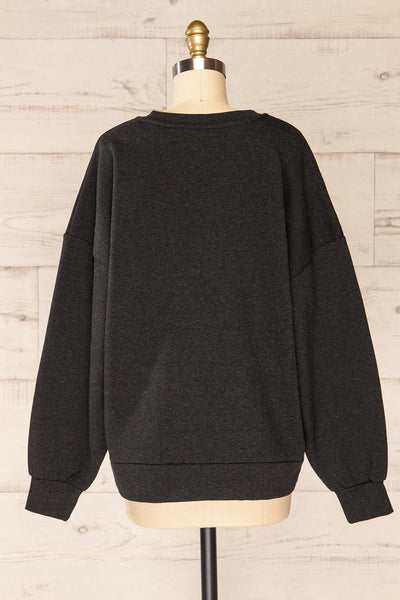 Set Laryk Dark Charcoal Sweater & Joggers | La Petite Garçonne top back view