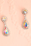 Laurier Rose Crystal Earrings and Necklace Set | Boutique 1861 close-up