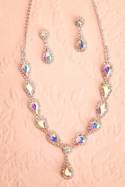 Laurier Rose Crystal Earrings and Necklace Set | Boutique 1861