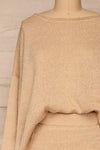 Set Lubin Beige Knitted Top & Skirt | La petite garçonne tuck in close-up