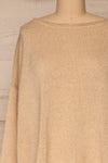 Set Lubin Beige Knitted Top & Skirt | La petite garçonne front close-up