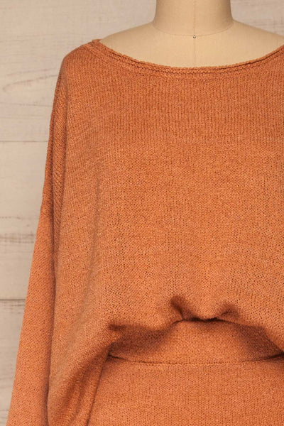 Set Lubin Clay Knitted Top & Skirt Set | La petite garçonne front close-up tuck in
