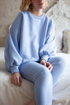 Set Luqa Blue Sweater & Joggers | La petite garçonne model