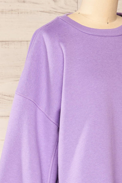 Set Luqa Lavender Sweater & Joggers | La petite garçonne top side close-up