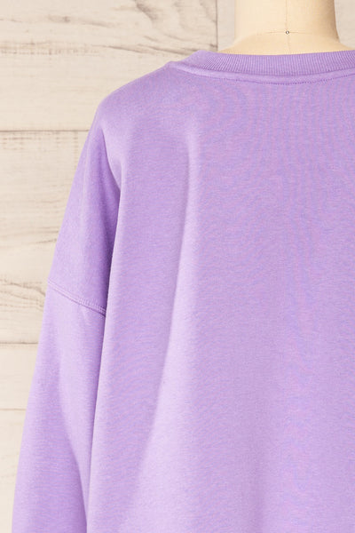 Set Luqa Lavender Sweater & Joggers | La petite garçonne top back close-up