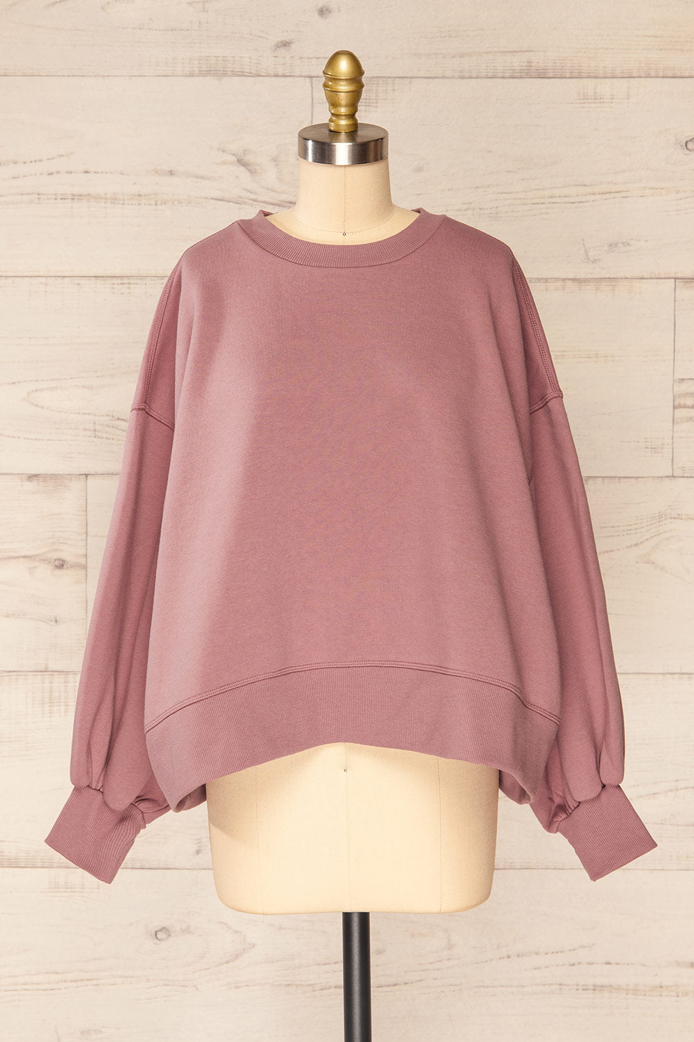 Set Luqa Mauve Sweater & Joggers | La petite garçonne top front view