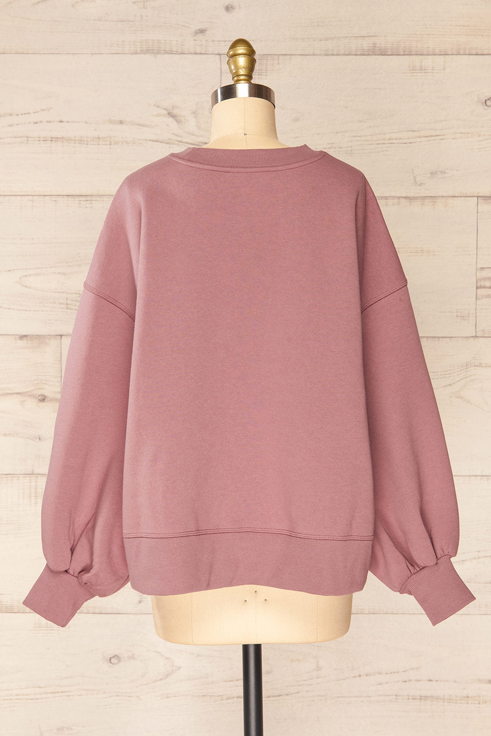 Set Luqa Mauve Sweater & Joggers | La petite garçonne top back view