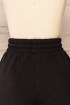 Set Rebec Black Cropped Sweater & Shorts | La petite garçonne  back close-up