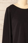Set Rebec Black Cropped Sweater & Shorts | La petite garçonne  top side close-up