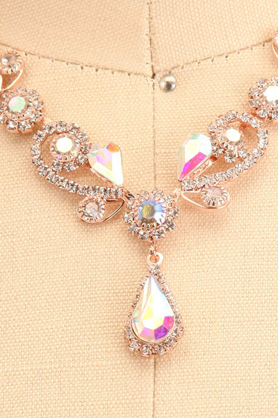 Souffle de Vie Iridescent Crystal Earrings & Necklace | Boutique 1861 close-up