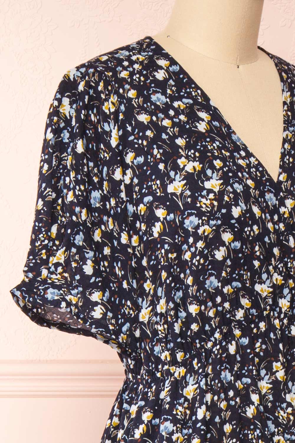 Setsue | Short Sleeve Floral Midi Dress