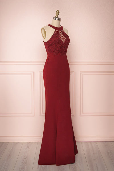 Sevilay Burgundy | Halter Dress