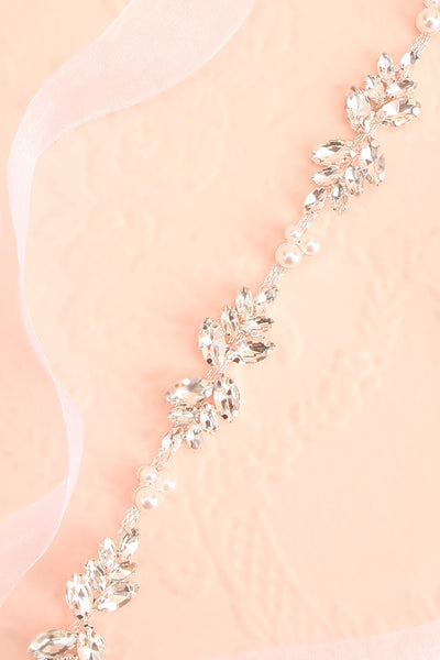 Seydr Crystal & Pearl Ribbon Belt | Boudoir 1861 close-up