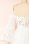 Seyori Ivory Floral Maxi Gown w/ Detachable Sleeves | Boudoir 1861 back close-up