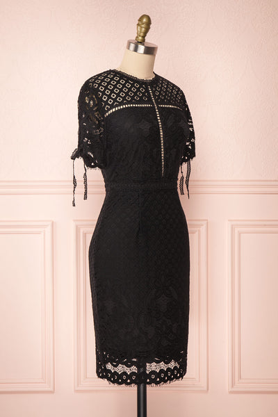 Shalonda Black Lace Cocktail Dress | Robe side view | Boutique 1861